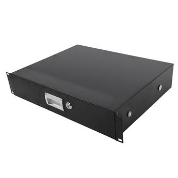 19\\" 2U Steel Plate DJ Drawer Equipment Cabinet with Keys Black