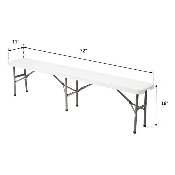 6FT Outdoor Courtyard Foldable Bench