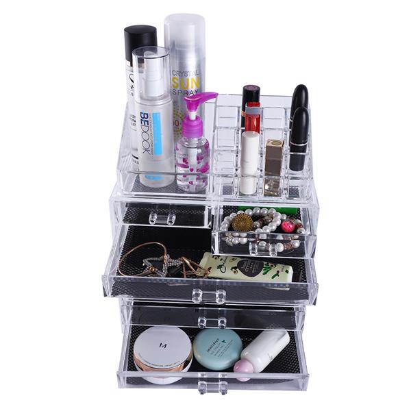 SF-1122-1 Cosmetics Storage Rack with 2 Small & 5 Large Drawers Transparent