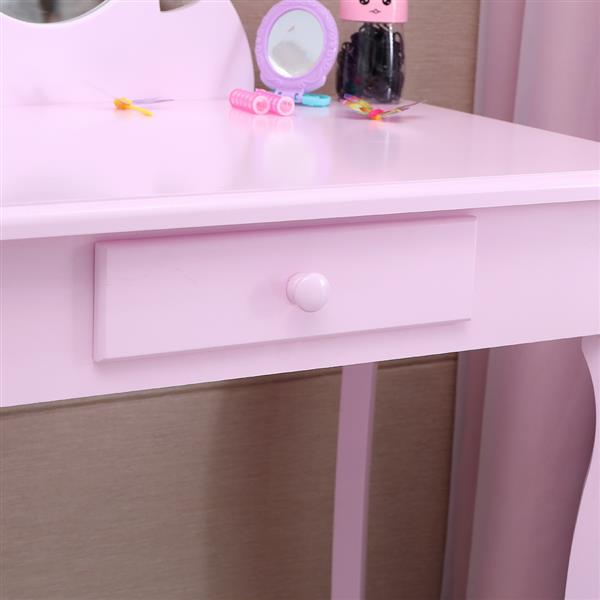 Children's Single Mirror Single Draw Curved Foot Dresser Purple