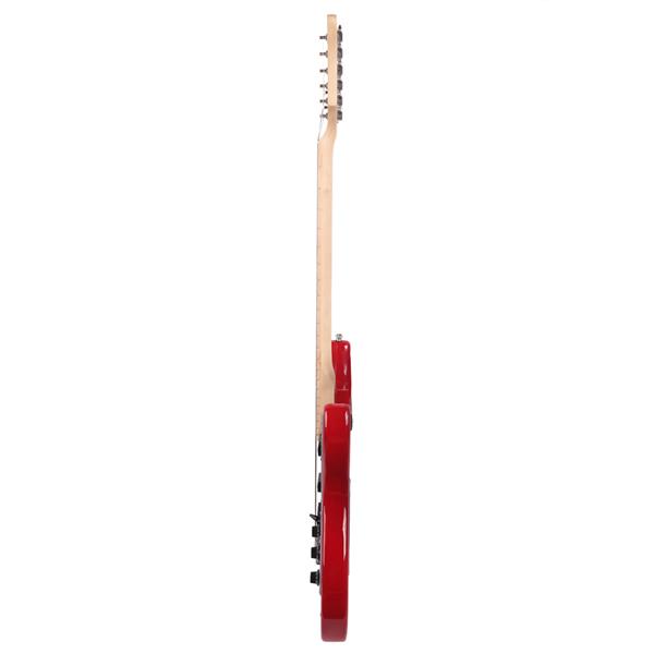 ST Stylish Electric Guitar with Black Pickguard Red