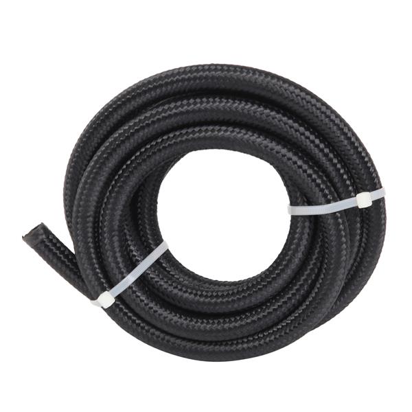 8AN 12-Foot Universal Black Fuel Hose   6 Black Connectors