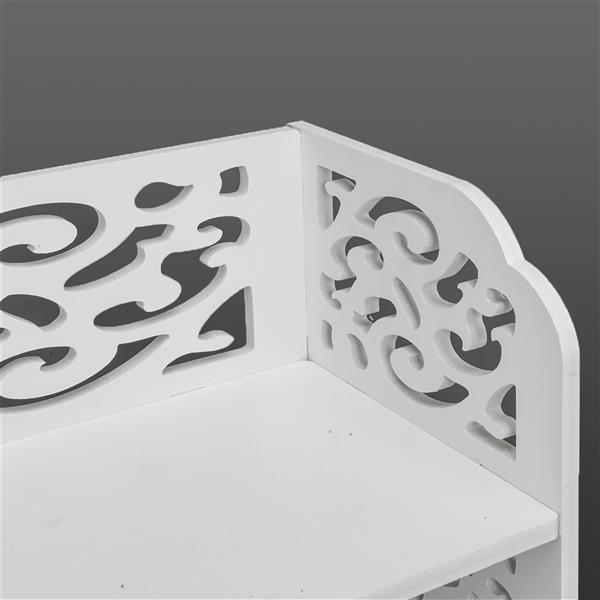 Wood-plastic Board Six Tiers Carved Shoe Rack White B