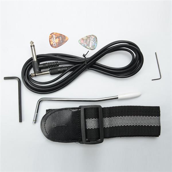 Novice Entry Level 170 Electric Guitar HSH Pickup   Bag   Strap   Paddle   Rocker   Cable   Wrench Tool Black