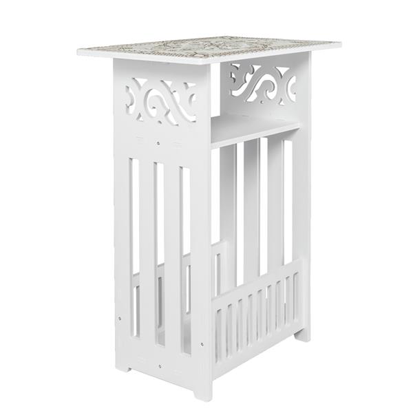 Wood Plastic Board 3-storey Locker Bedside Cabinet Tea Table Coffee Table White