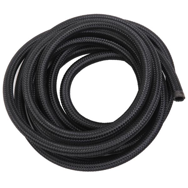 8AN 20-Foot Universal Stainless Steel Braided Fuel Hose Black