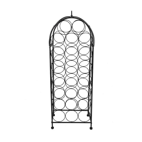 Black 23 Bottle Metal Wine Rack Bordeaux Chateau Style