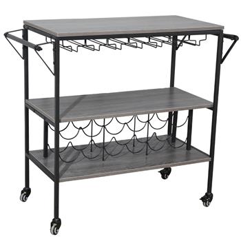 Munich Bar Cart with Wine Rack