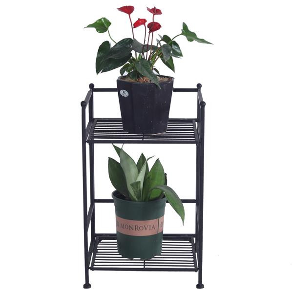 2-Tier Folding Metal Shelf