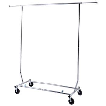 Portable Single-bar Steel Clothes Rack Silver