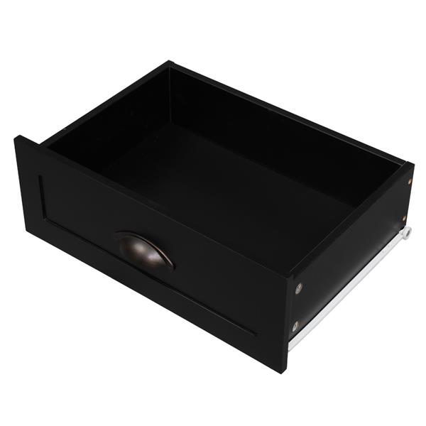 1-Drawer Nightstand End Table Black