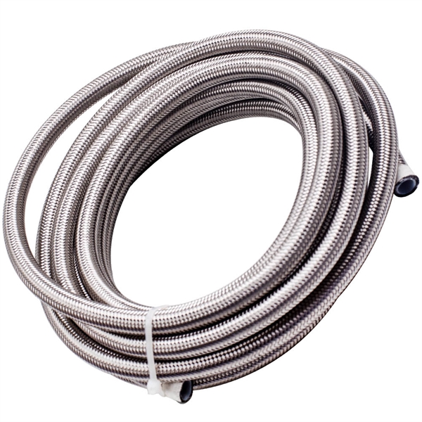 -8AN 20FT PTFE And Stainless Steel Braided Fuel Oil Line Hose + AN8 Connector