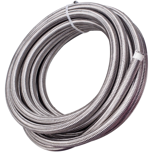 -8AN 20FT PTFE And Stainless Steel Braided Fuel Oil Line Hose + AN8 Connector