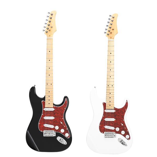 ST3 Stylish Pearl-shaped Pickguard Electric Guitar White & Red