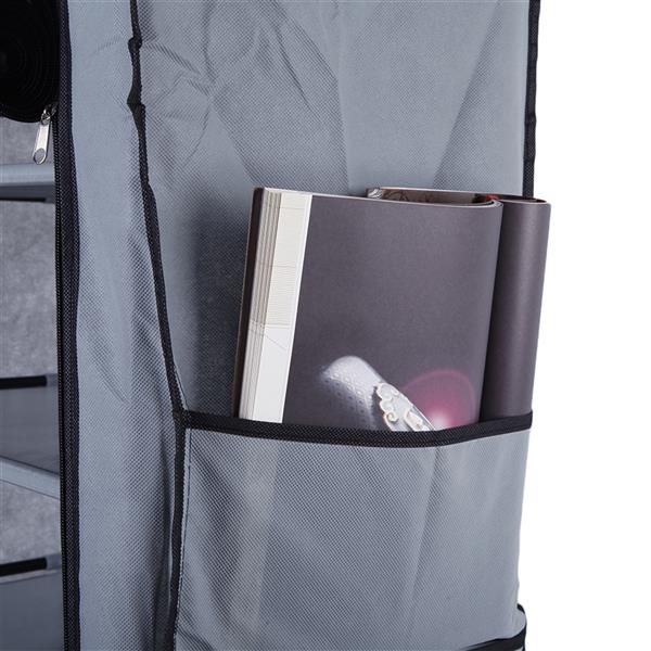 Fashionable Room-saving 9 Lattices Non-woven Fabric Shoe Rack Gray