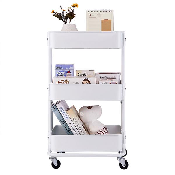 3-Tier Home Kitchen Storage Utility cart-White