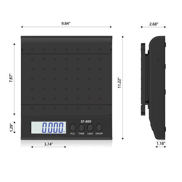 SF-800 30KG/1G High Precision LCD Digital Postal Shipping Scale with Adapter Black