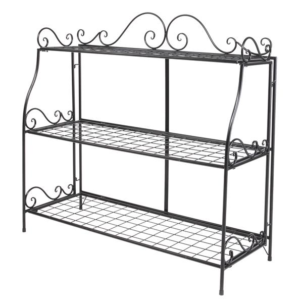 Paint With Lace Three-Tier Plant Stand Black