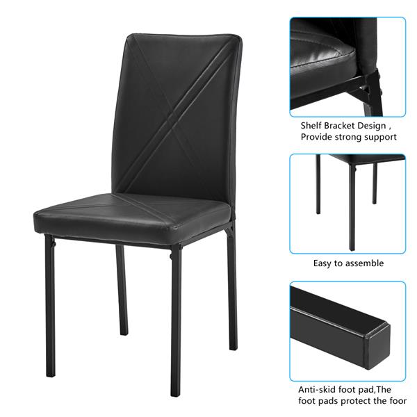 4pcs Square Table Leg Backrest Cross Style Decoration Black