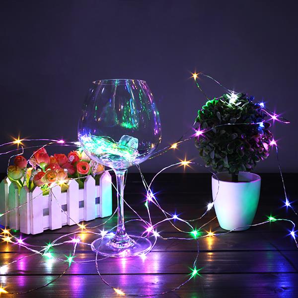 2m 20 LED Mini Bottle Stopper Lamp String Bar Decoration String Light Colorful Light Earth Color Full