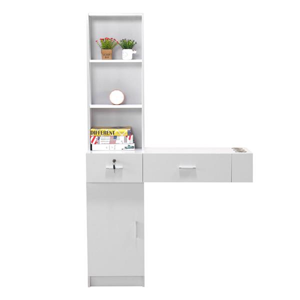 Wall Mount Beauty Salon Spa Mirrors Station Hair Styling Station Desk White