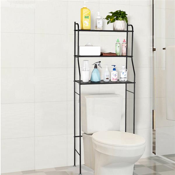 3-Tier The Toilet Bathroom Rack Black