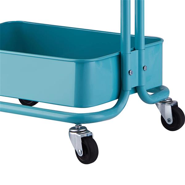 3-Tier Home Kitchen Storage Utility cart with handle-Turquoise