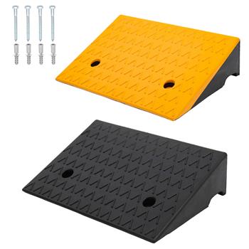 2PCS Rubber Car Curb Ramps, 5\\" Rise Portable Lightweight Threshold Ramp Set Heavy Duty Loading Ramp Slope Motorcycle Pad for Driveway, Sidewalk, Loading Dock