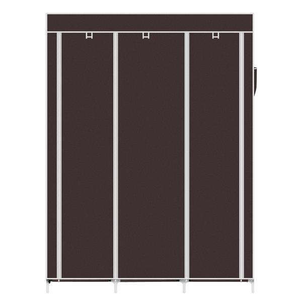 67" Portable Closet Organizer Wardrobe Storage Organizer with 10 Shelves Quick and Easy to Assemble Extra Space Dark Brown 