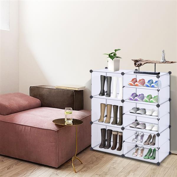 9-Cube Storage Unit, Interlocking Organizer with Divider Design, Modular Cabinet, Bookcase for Closet Bedroom Kid's Room