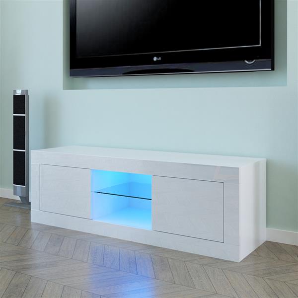 LED Two Door TV Cabinet White