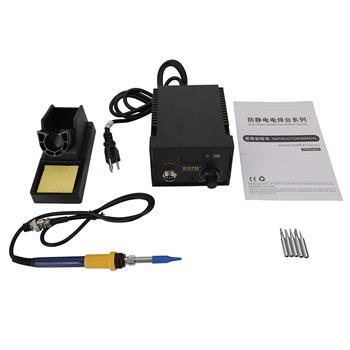 937D  Constant-Temperature Soldering Station Digital Display Soldering Station with 5pcs Solder Tips US Plug Black 