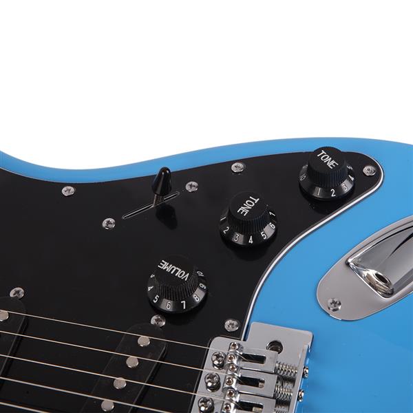 [Do Not Sell on Amazon]Glarry GST Stylish Electric Guitar Kit with Black Pickguard Sky Blue