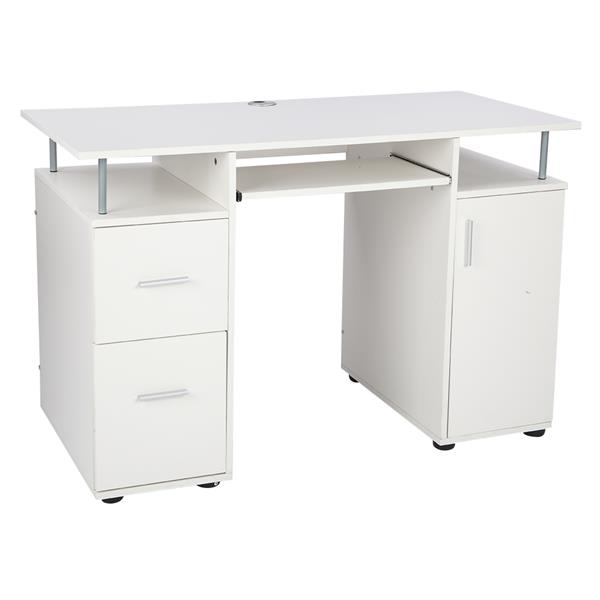 One Door Two Drawers Computer Desk White