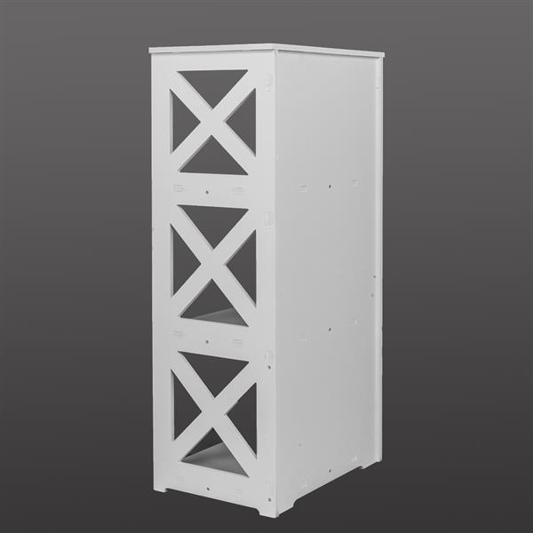 Wood-plastic Board Three Tiers Triangle Storage Rack White