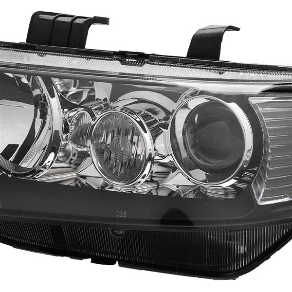 Set of (2) Headlights Halogen  Factory Black Clear for 2004-2008 Acura TSX