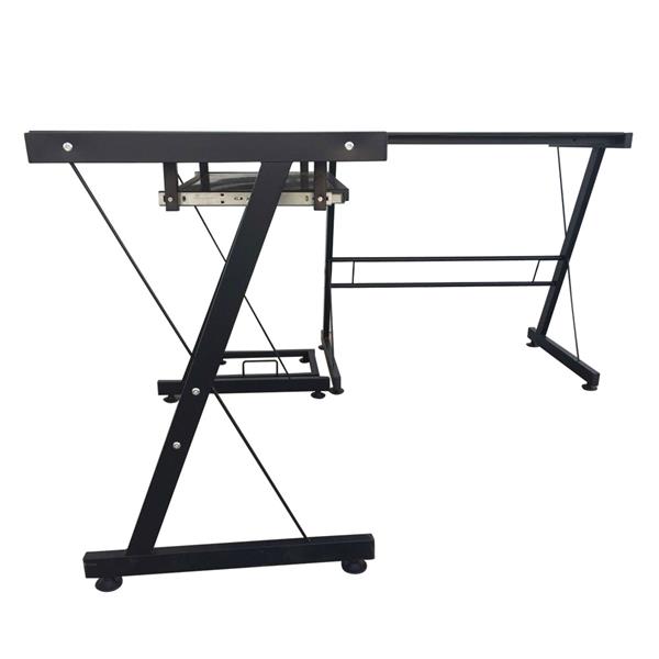 L-Shaped Durable Stalinite Splicing Computer Desk 402C Black