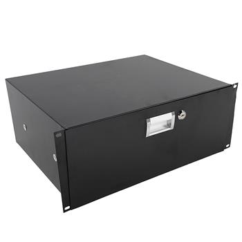 19\\" 4U Steel Plate DJ Drawer Equipment Cabinet with Keys Black