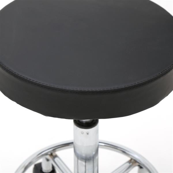 Round Shape Adjustable Salon Stool with Back Black