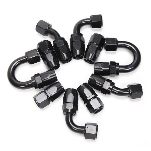 10AN 16-Foot Universal Black Fuel Pipe   10 Black Connectors