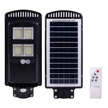 150W 384LED Solar Outdoor Street Light (Light Control Radar) With Remote Control Black Shell ZC001245 (5CM Caliber) (Actual 9W) Battery: 32650 10Ah Lumens: 1170LM