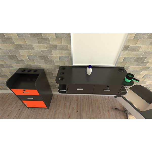 2 Pumping a Beauty Salon Side Table Black & Red