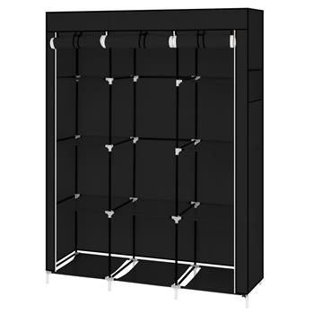 67\\" Portable Closet Organizer Wardrobe Storage Organizer with 10 Shelves Quick and Easy to Assemble Extra Space Black 