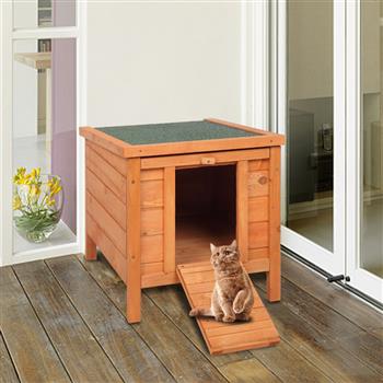 20\\" Wooden Waterproof Rabbit Hutch Pet Bunny Small Animal House Habitat Natural Wood Color