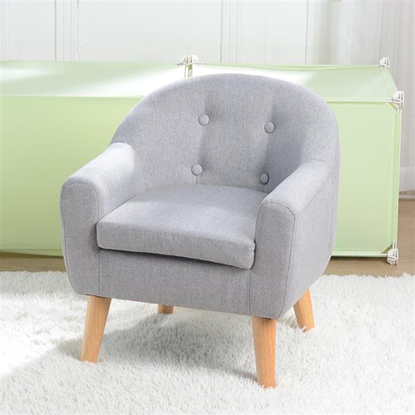  Children's Single Sofa with Sofa Cushion Removable and Washable Linen Gray 