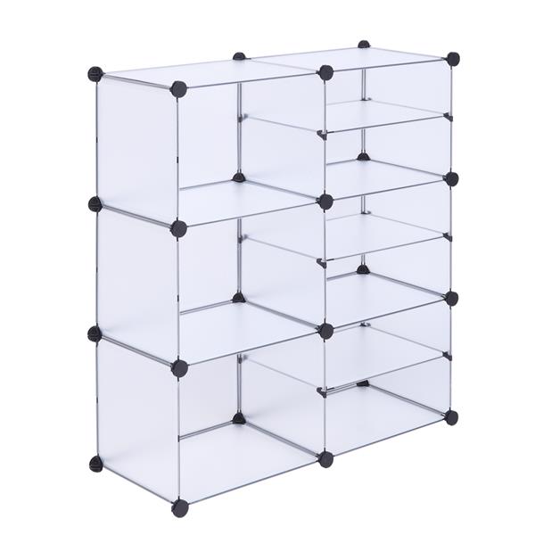 9-Cube Storage Unit, Interlocking Organizer with Divider Design, Modular Cabinet, Bookcase for Closet Bedroom Kid's Room