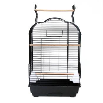 27\\" Bird Cage Pet Supplies Metal Cage with Open Play Top with tow Additional Toys Black