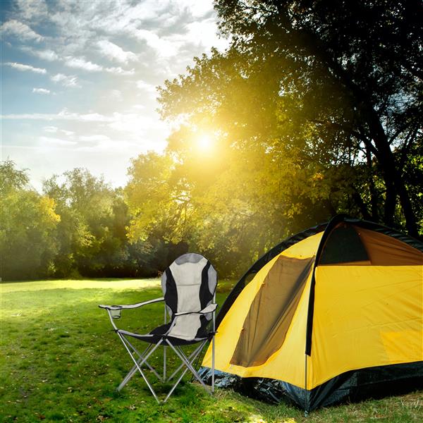 Medium Camping Chair Fishing Chair Folding Chair Black Gray