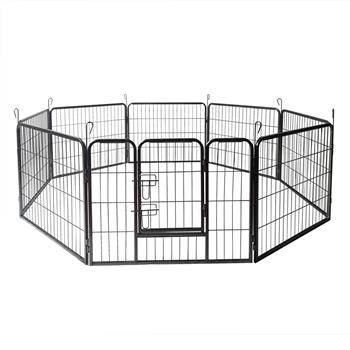 24\\" Dog Pet Playpen Heavy Duty Metal Exercise Fence Hammigrid 8 Panel Silver