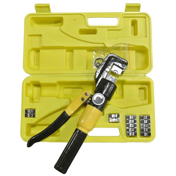 YQK-70 Domestic Use 10T Hydraulic Pliers with 9 Dies Black & Yellow